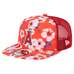 Los Angeles Angels New Era Adventure Pattern Golfer Trucker Snapback Hat - MLB
