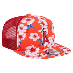 Los Angeles Angels New Era Adventure Pattern Golfer Trucker Snapback Hat - MLB