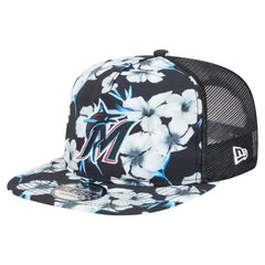 Miami Marlins New Era Adventure Pattern Golfer Trucker Snapback Hat - MLB