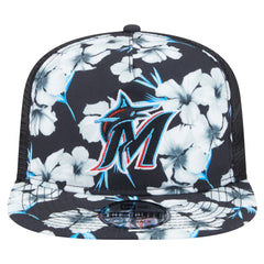 Miami Marlins New Era Adventure Pattern Golfer Trucker Snapback Hat - MLB