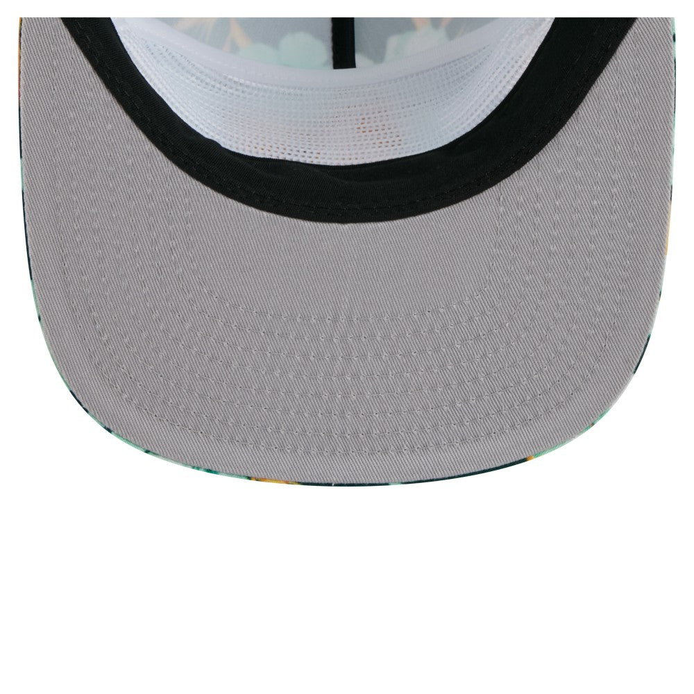 Athletics New Era Adventure Pattern Golfer Trucker Snapback Hat - MLB