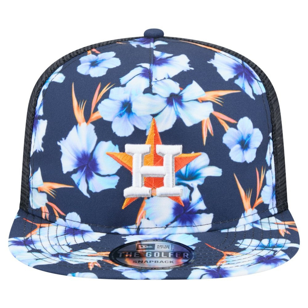 Houston Astros New Era Adventure Pattern Golfer Trucker Snapback Hat - MLB