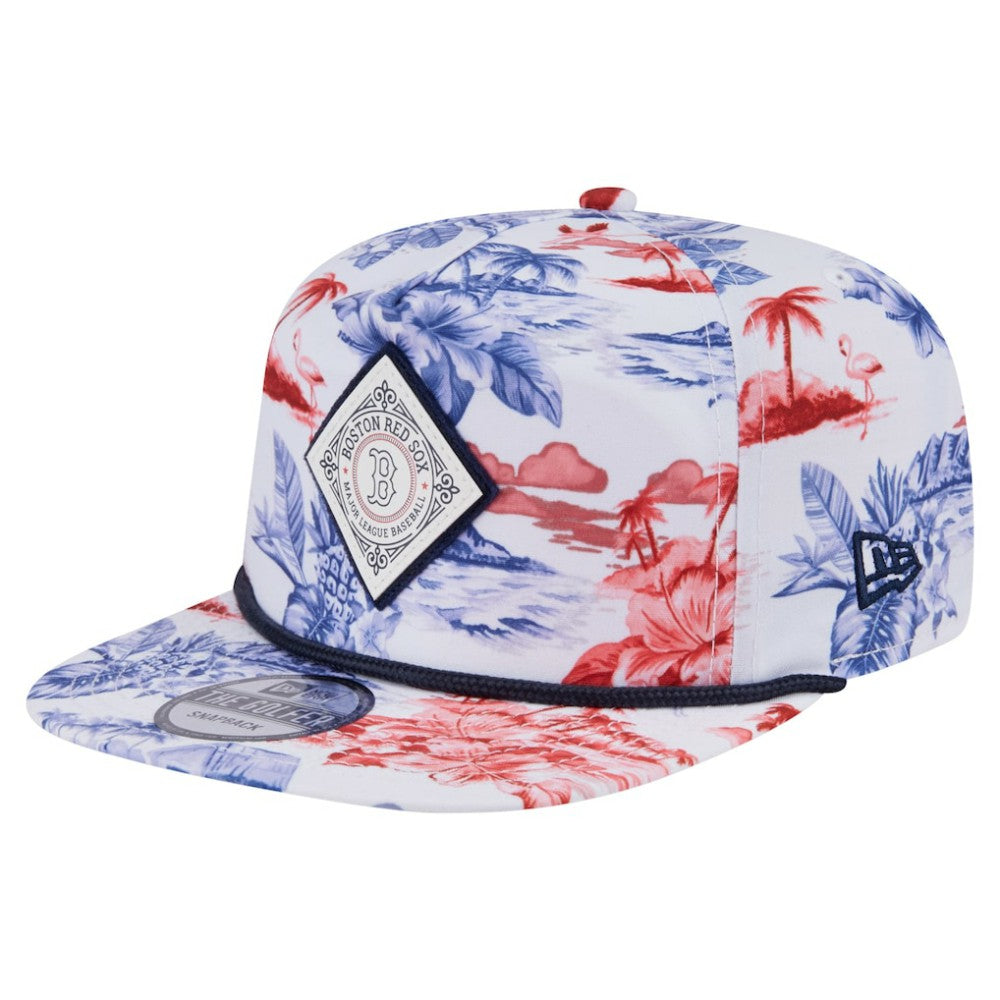Boston Red Sox New Era Printed Island Golfer Snapback Hat - MLB
