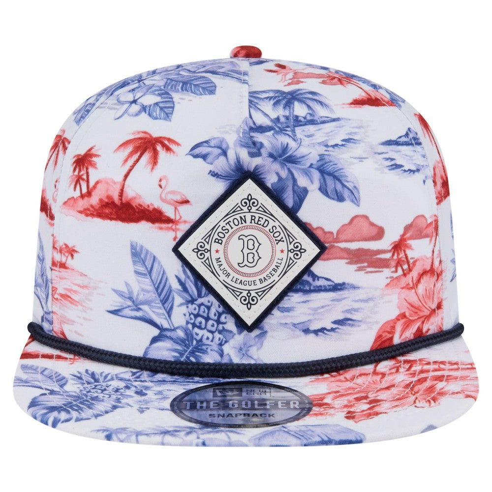 Boston Red Sox New Era Printed Island Golfer Snapback Hat - MLB