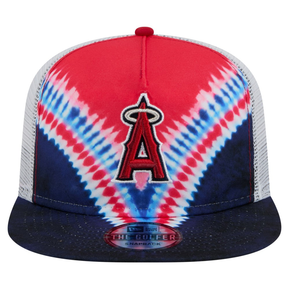 Los Angeles Angels New Era Tie-Dye Golfer Trucker Adjustable Hat Hats - MLB