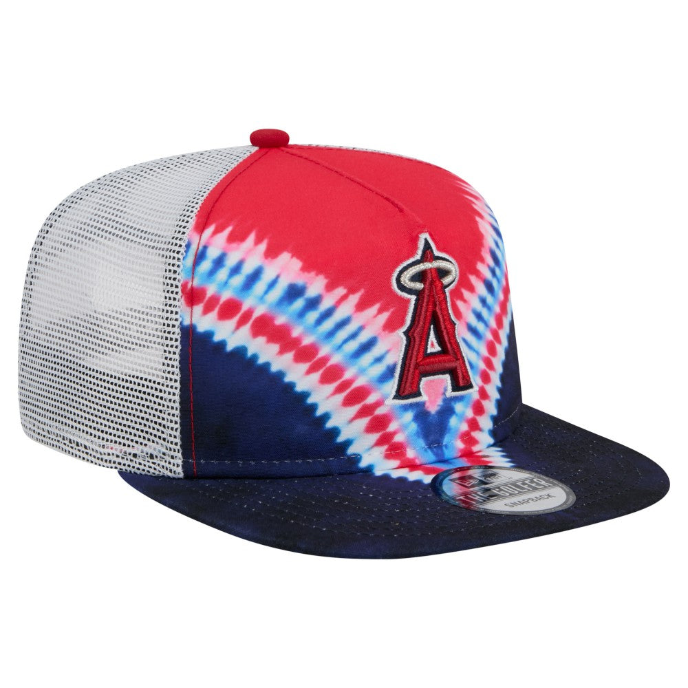 Los Angeles Angels New Era Tie-Dye Golfer Trucker Adjustable Hat Hats - MLB
