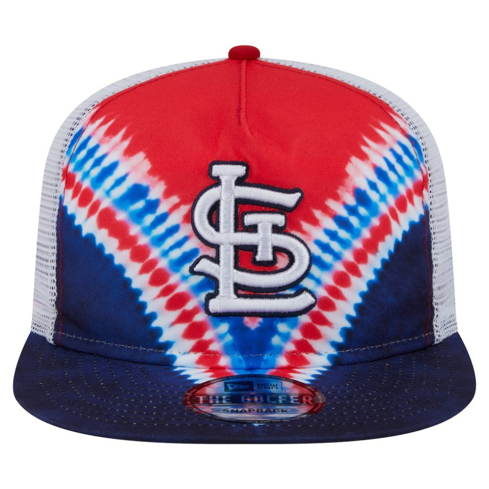St. Louis Cardinals New Era Tie-Dye Golfer Trucker Adjustable Hat Hats - MLB