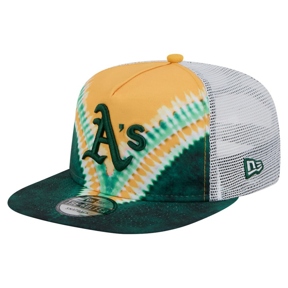 Athletics New Era Tie-Dye Golfer Trucker Adjustable Hat Hats - MLB