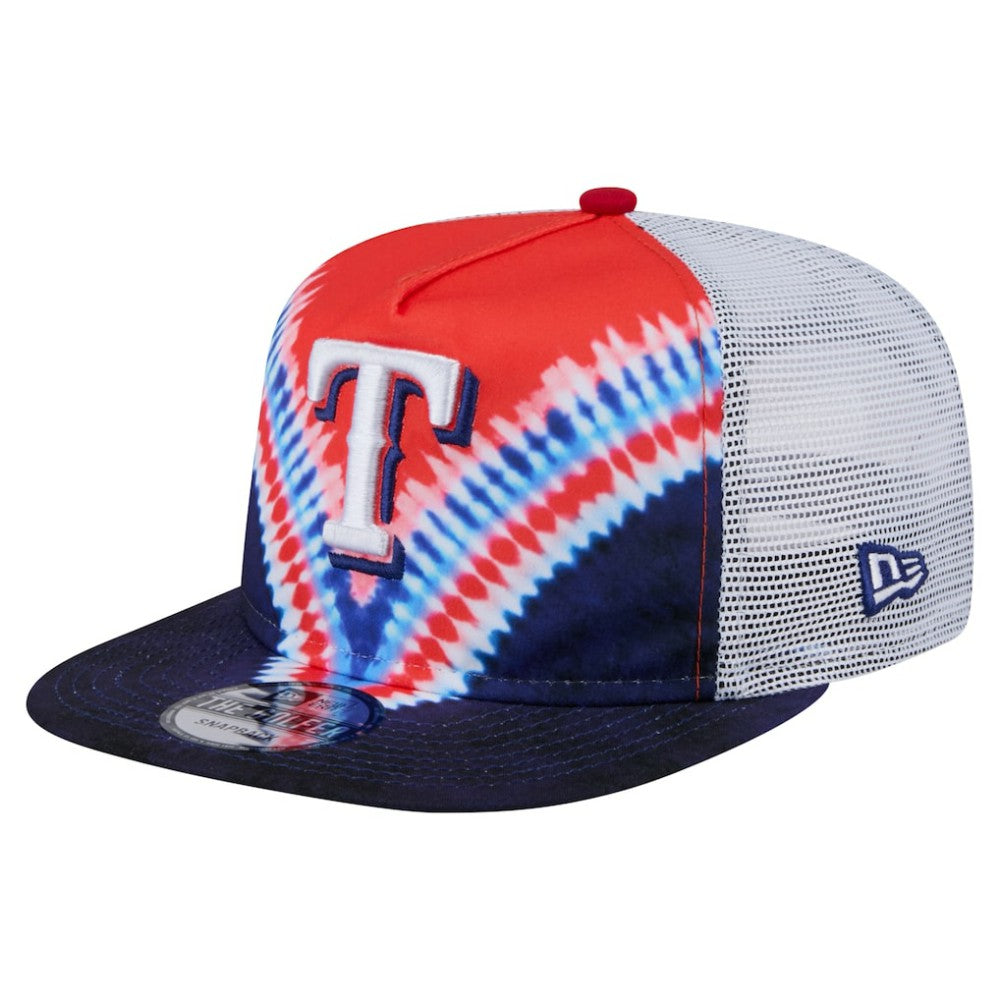Texas Rangers New Era Tie-Dye Golfer Trucker Adjustable Hat Hats - MLB