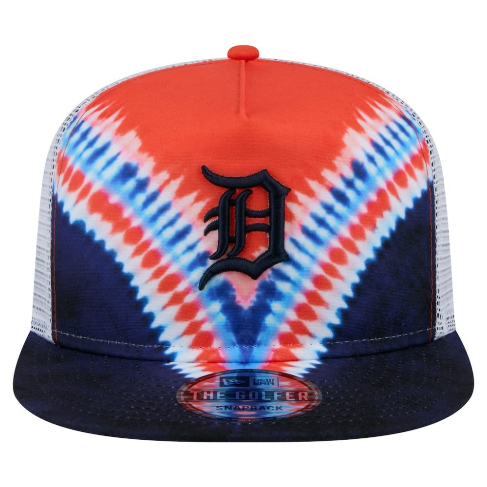 Detroit Tigers New Era Tie-Dye Golfer Trucker Adjustable Hat Hats - MLB