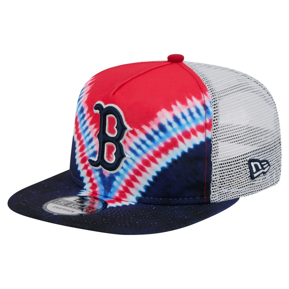 Boston Red Sox New Era Tie-Dye Golfer Trucker Adjustable Hat Hats - MLB