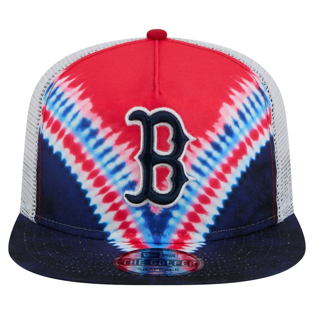 Boston Red Sox New Era Tie-Dye Golfer Trucker Adjustable Hat Hats - MLB