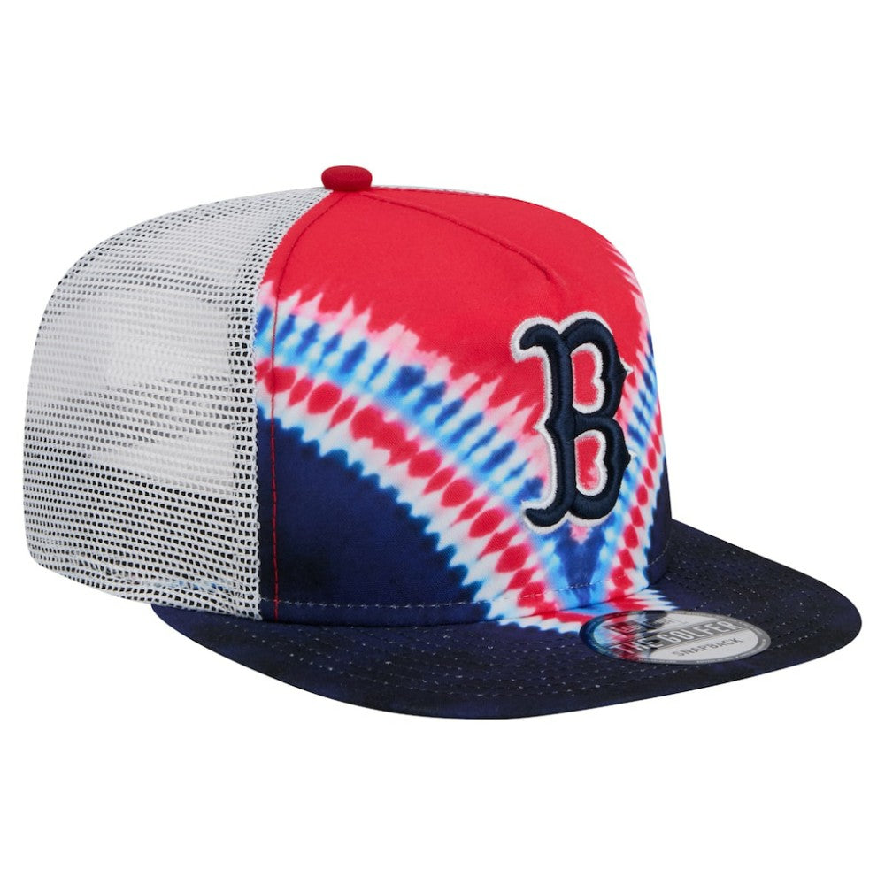 Boston Red Sox New Era Tie-Dye Golfer Trucker Adjustable Hat Hats - MLB