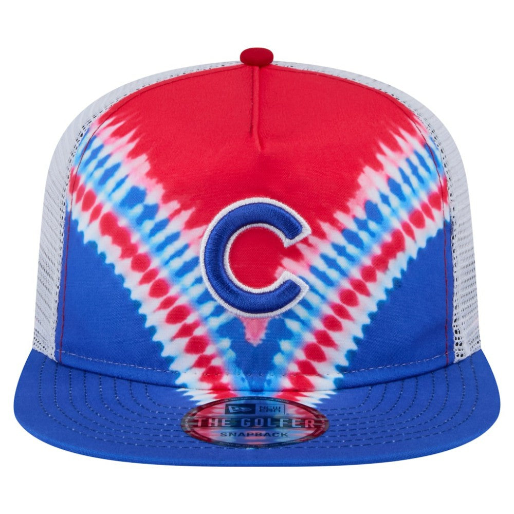 Chicago Cubs New Era Tie-Dye Golfer Trucker Adjustable Hat Hats - MLB