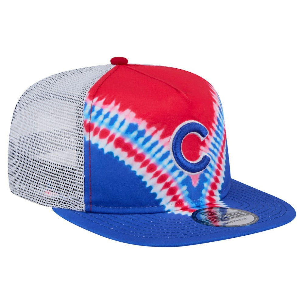 Chicago Cubs New Era Tie-Dye Golfer Trucker Adjustable Hat Hats - MLB