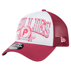Philadelphia Phillies New Era Distressed 9FORTY A-Frame Adjustable Trucker Hat - MLB