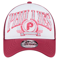 Philadelphia Phillies New Era Distressed 9FORTY A-Frame Adjustable Trucker Hat - MLB