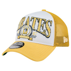 Pittsburgh Pirates New Era Distressed 9FORTY A-Frame Adjustable Trucker Hat - MLB