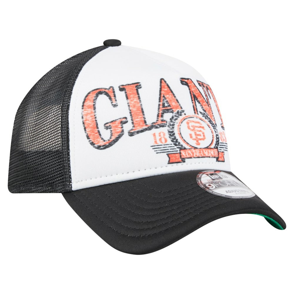 San Francisco Giants New Era Distressed 9FORTY A-Frame Adjustable Trucker Hat - MLB