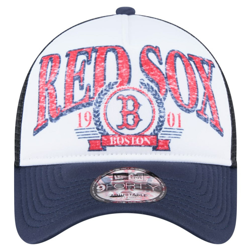 Boston Red Sox New Era Distressed 9FORTY A-Frame Adjustable Trucker Hat - MLB