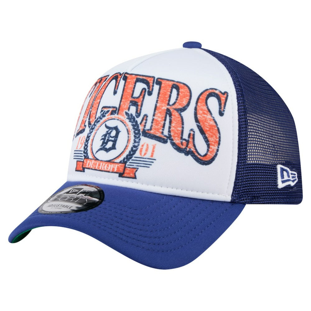 Detroit Tigers New Era Distressed 9FORTY A-Frame Adjustable Trucker Hat - MLB