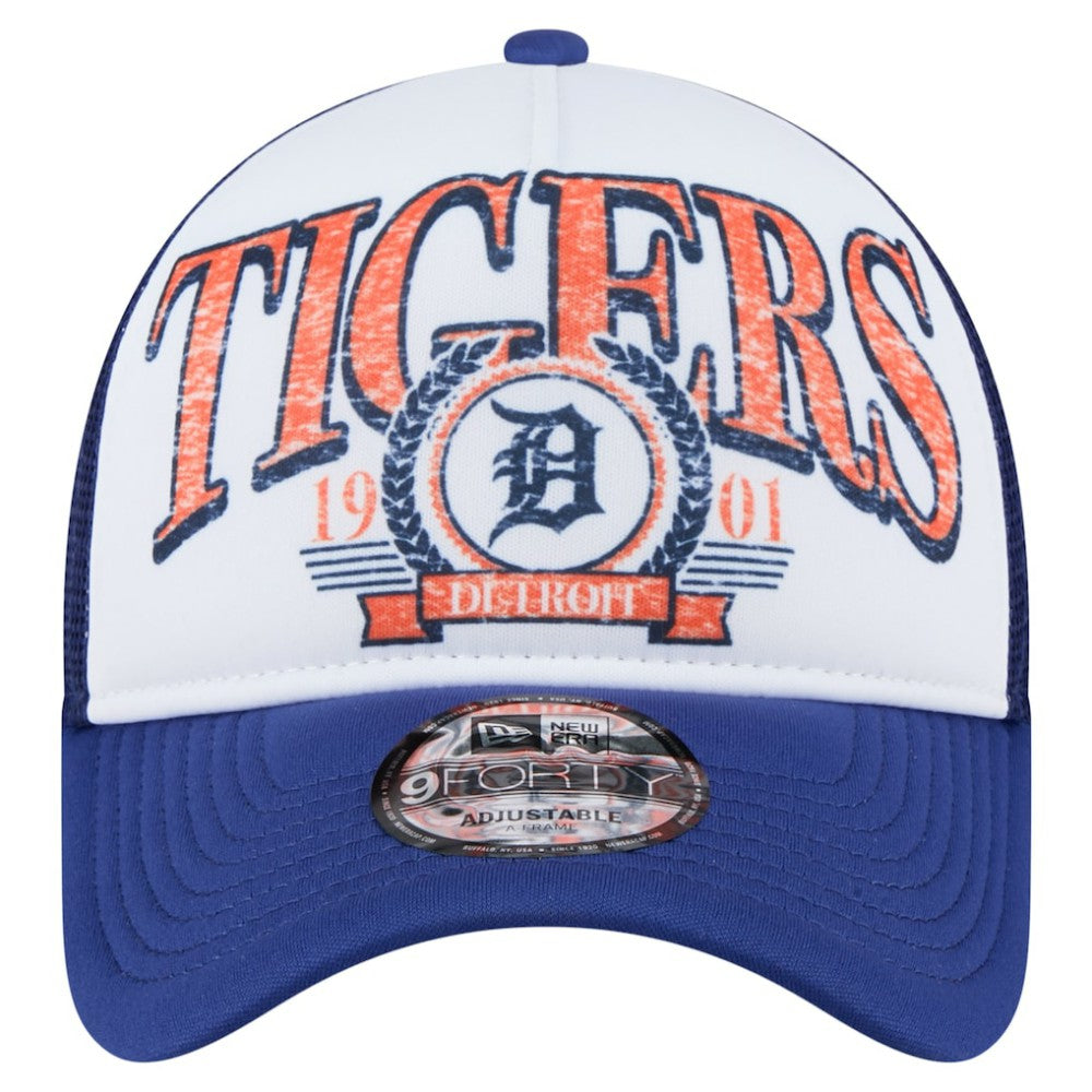 Detroit Tigers New Era Distressed 9FORTY A-Frame Adjustable Trucker Hat - MLB