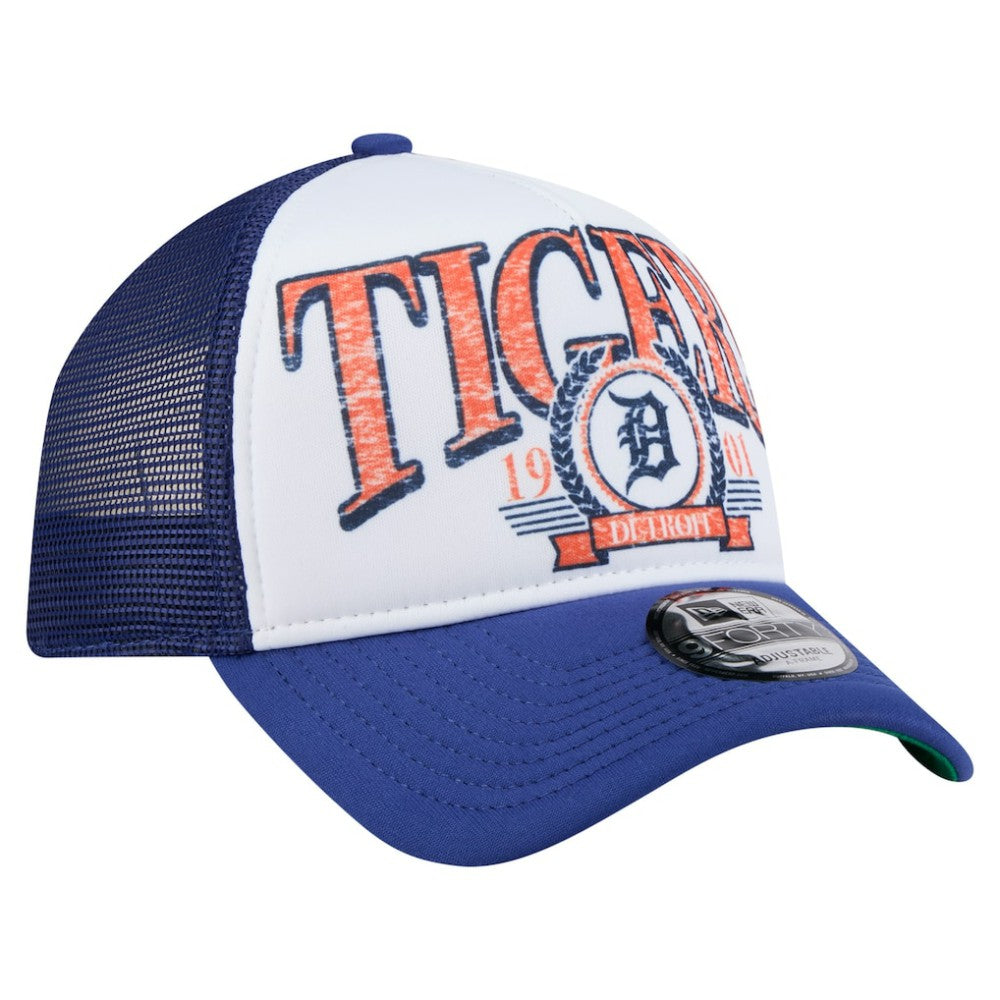 Detroit Tigers New Era Distressed 9FORTY A-Frame Adjustable Trucker Hat - MLB