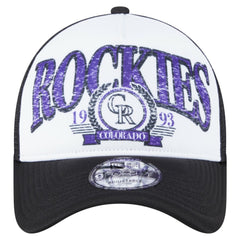 Colorado Rockies New Era Distressed 9FORTY A-Frame Adjustable Trucker Hat - MLB