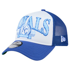 Kansas City Royals New Era Distressed 9FORTY A-Frame Adjustable Trucker Hat - MLB