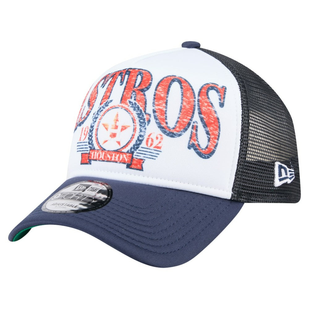 Houston Astros New Era Distressed 9FORTY A-Frame Adjustable Trucker Hat - MLB