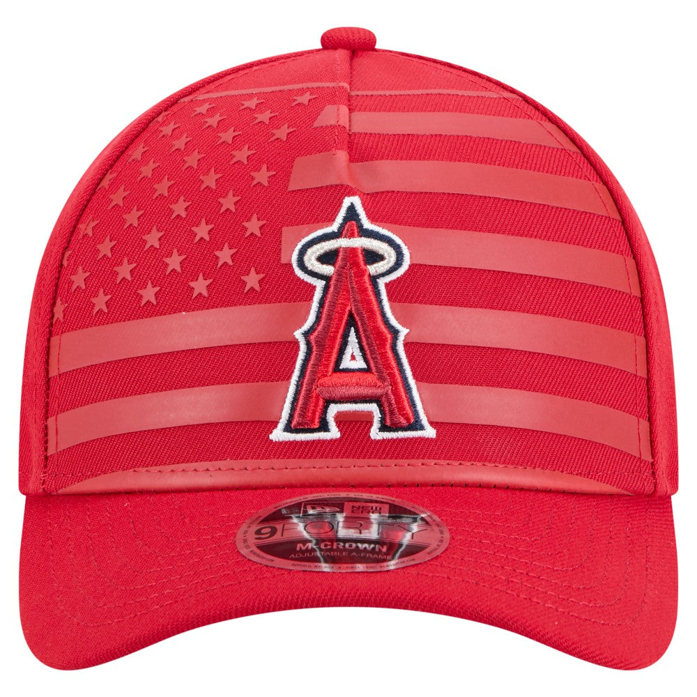 Los Angeles Angels New Era American Flag 9FORTY M-Crown A-Frame Adjustable Hat - MLB