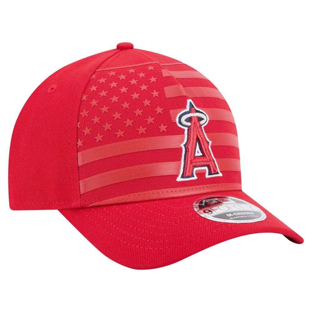 Los Angeles Angels New Era American Flag 9FORTY M-Crown A-Frame Adjustable Hat - MLB