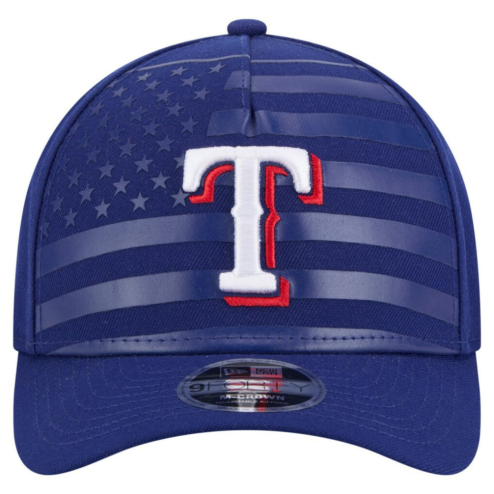 Texas Rangers New Era American Flag 9FORTY M-Crown A-Frame Adjustable Hat - MLB