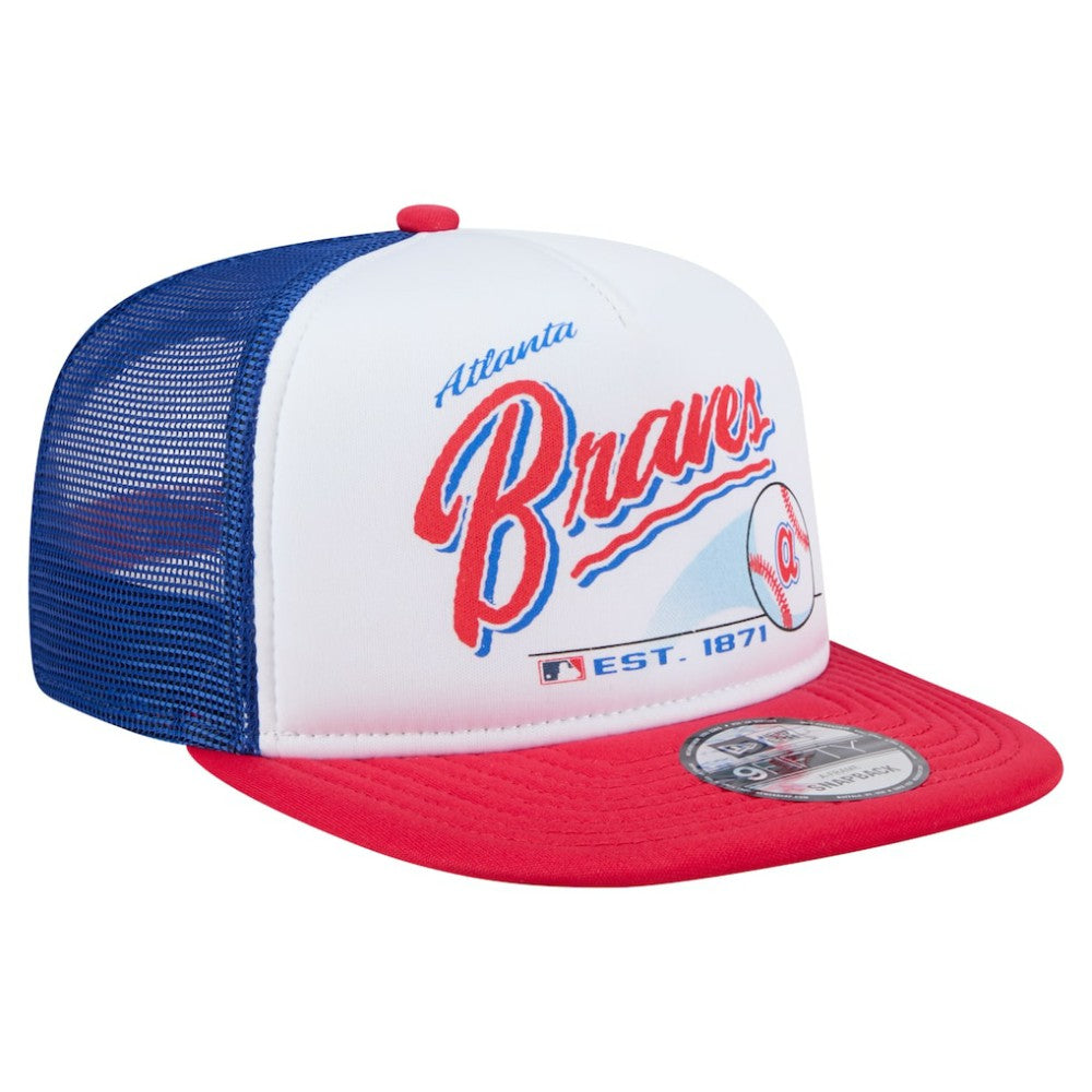 Atlanta Braves New Era Retro Script Trucker 9FIFTY Snapback Hat - MLB