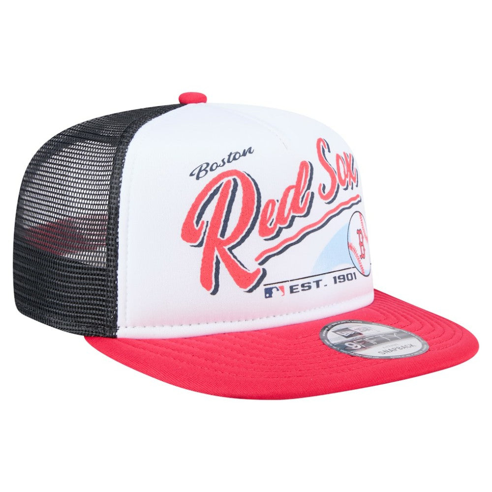 Boston Red Sox New Era Retro Script Trucker 9FIFTY Snapback Hat - MLB