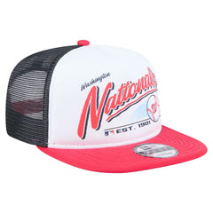 Washington Nationals New Era Retro Script Trucker 9FIFTY Snapback Hat - MLB