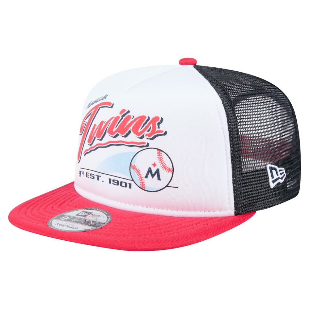 Minnesota Twins New Era Retro Script Trucker 9FIFTY Snapback Hat - MLB