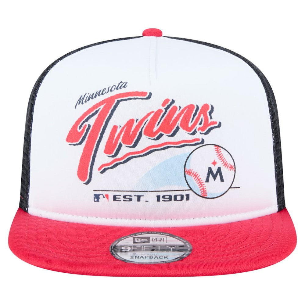 Minnesota Twins New Era Retro Script Trucker 9FIFTY Snapback Hat - MLB