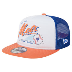 New York Mets New Era Retro Script Trucker 9FIFTY Snapback Hat - MLB