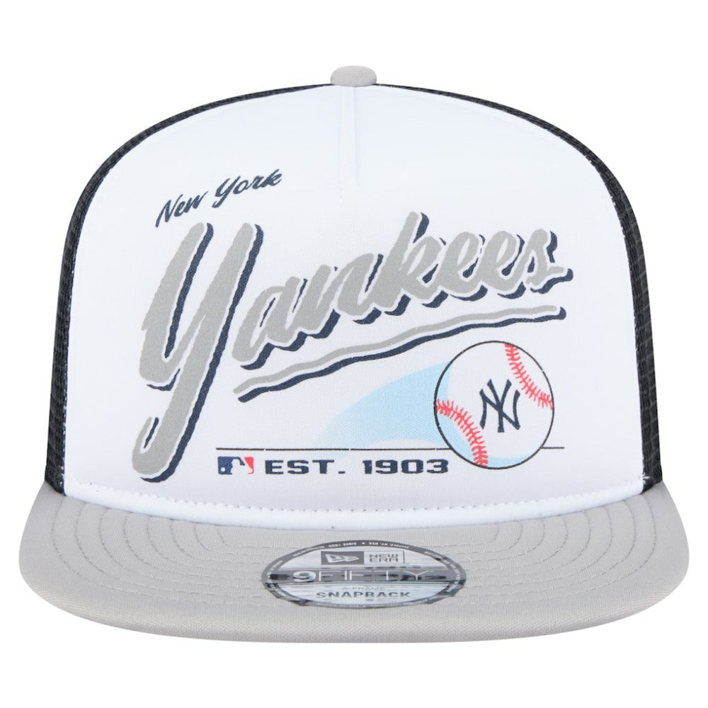 New York Yankees New Era Retro Script Trucker 9FIFTY Snapback Hat - MLB