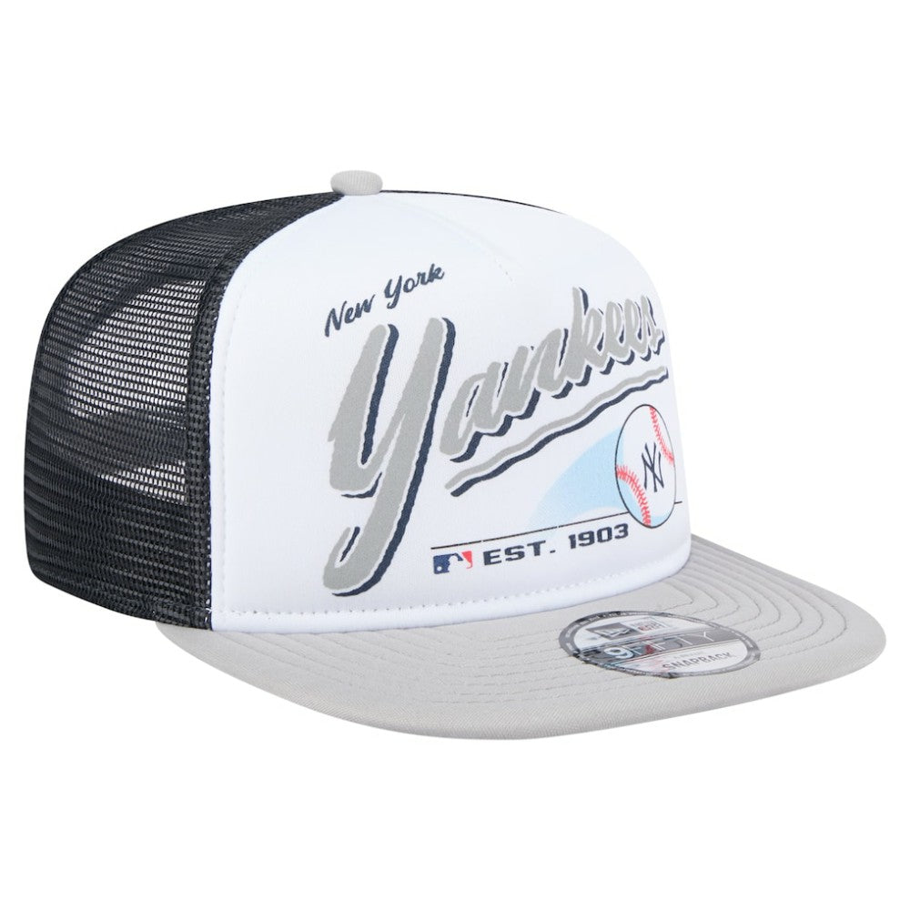 New York Yankees New Era Retro Script Trucker 9FIFTY Snapback Hat - MLB