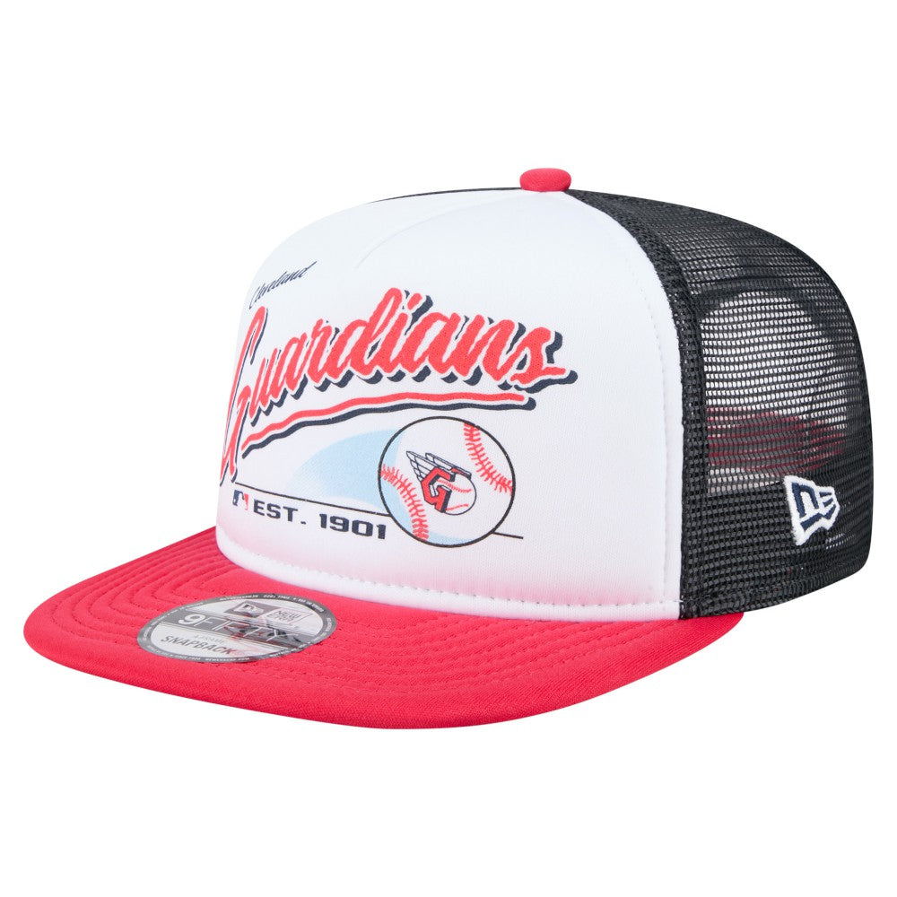 Cleveland Guardians New Era Retro Script Trucker 9FIFTY Snapback Hat - MLB