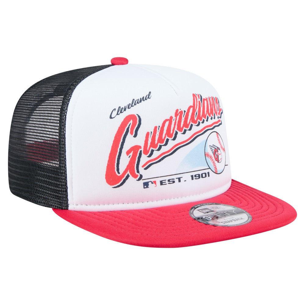 Cleveland Guardians New Era Retro Script Trucker 9FIFTY Snapback Hat - MLB
