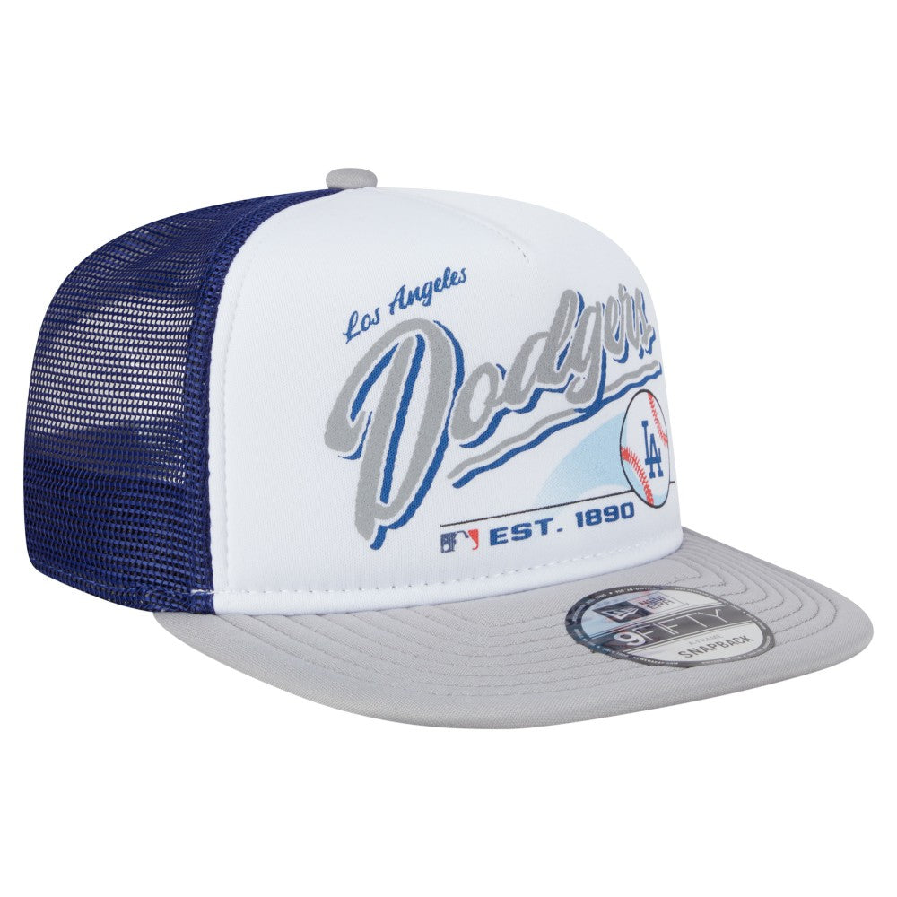 Los Angeles Dodgers New Era Retro Script Trucker 9FIFTY Snapback Hat - MLB