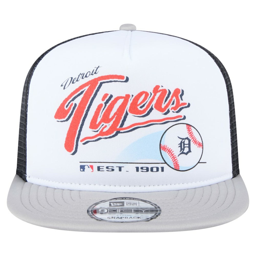 Detroit Tigers New Era Retro Script Trucker 9FIFTY Snapback Hat - MLB