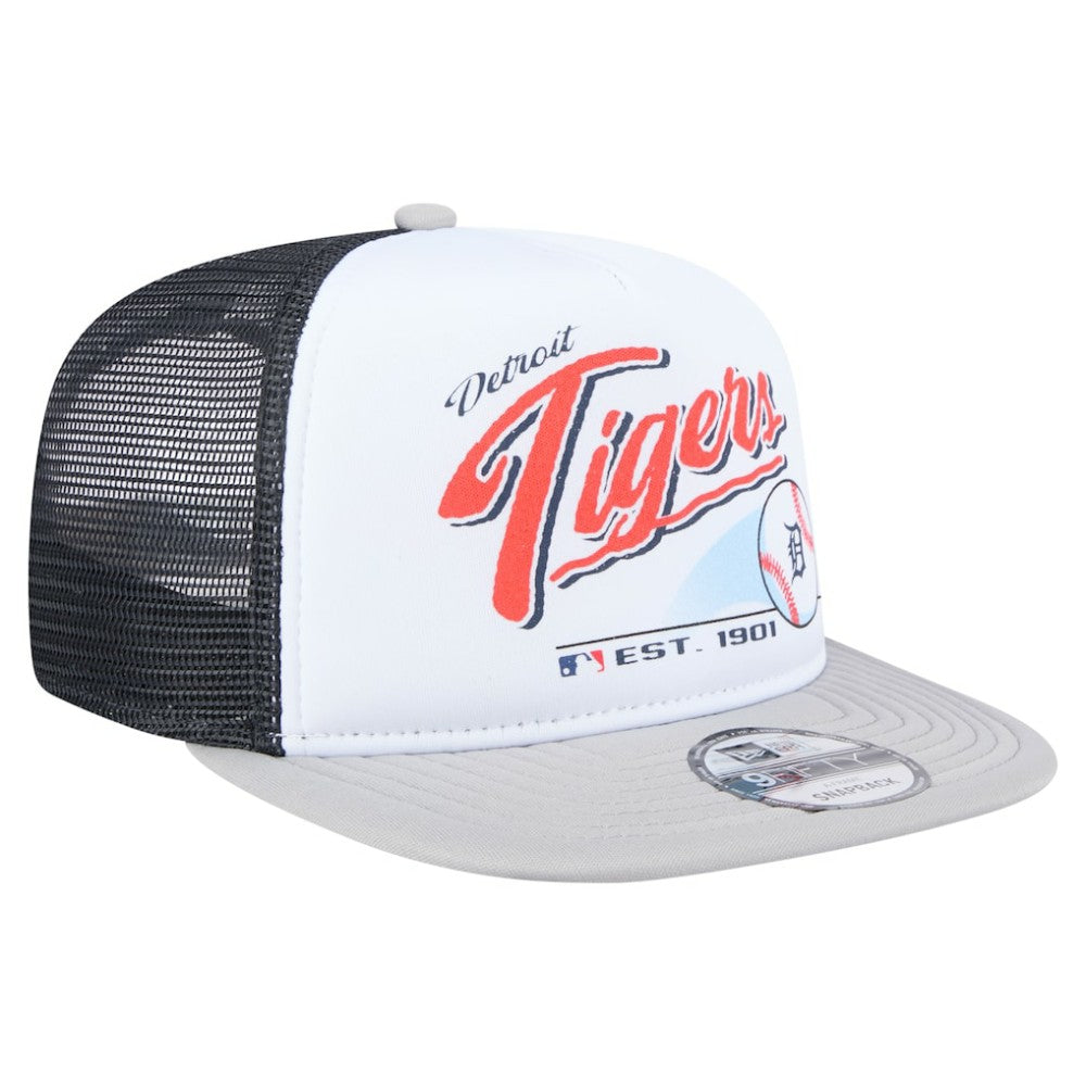 Detroit Tigers New Era Retro Script Trucker 9FIFTY Snapback Hat - MLB