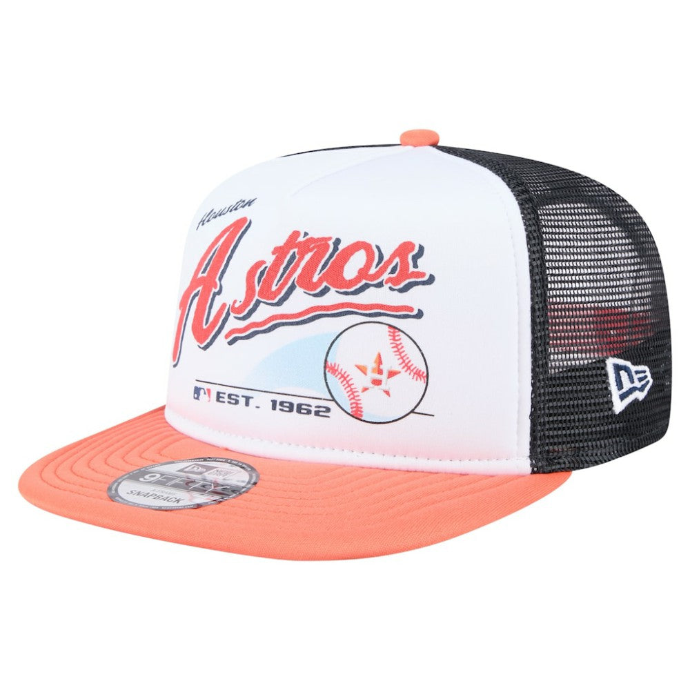 Houston Astros New Era Retro Script Trucker 9FIFTY Snapback Hat - MLB