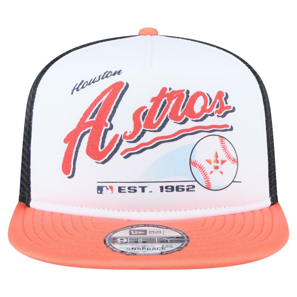 Houston Astros New Era Retro Script Trucker 9FIFTY Snapback Hat - MLB