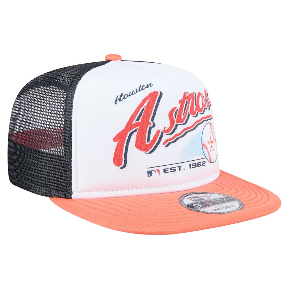 Houston Astros New Era Retro Script Trucker 9FIFTY Snapback Hat - MLB