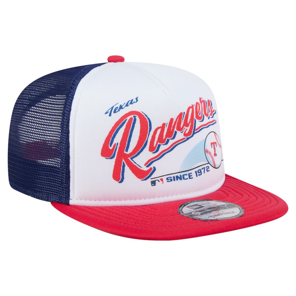 Texas Rangers New Era Retro Script Trucker 9FIFTY Snapback Hat - MLB